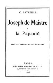 Cover of: Joseph de Maistre et la papauté