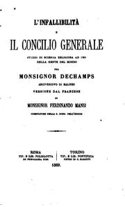 Cover of: L'infallibilità e il concilio generale: studio di scienza religiosa ad uso ...