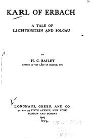 Cover of Karl of Erbach: A Tale of Lichtenstein and Solgau