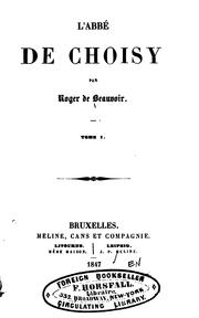 Cover of: L'abbé de Choisy