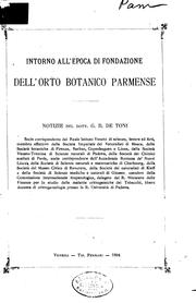 Cover of: Intorno all'epoca di fondazione dell' Orto botanico parmense