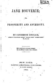Cover of: Jane Bouverie: Or, Prosperity and Adversity by Catherine Sinclair