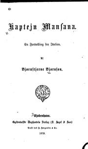 Cover of: Kaptejn Mansana: En fortaelling fra Italien