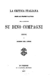 Cover of: La critica italiana dinanzi agli stranieri e all'Italia nella questione su ...