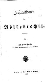 Cover of: Institutionen Des Völkerrechts