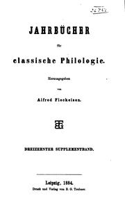 Cover of: Jahrbücher für classische Philologie by Alfred Fleckeisen