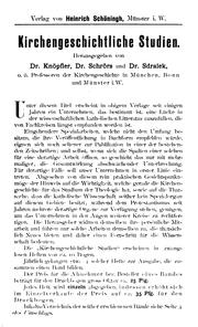 Cover of: Kirchengeschichtliche Studien: Hermann Reuter zum 70. Geburtstag gewidmet