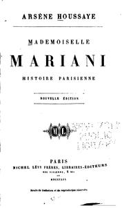 Cover of: Mademoiselle Mariani: histoire parisienne