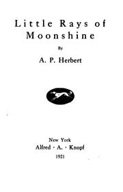 Cover of: Little Rays of Moonshine by Alan Patrick Herbert