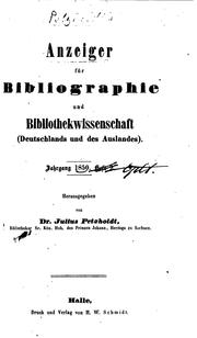 Cover of: Neuer Anzeiger für Bibliographie und Bibliothekwissenschaft by Julius Petzholdt