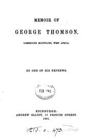 Cover of: Memoir of George Thomson