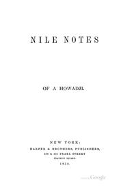 Cover of: Nile Notes of a Howadji by George William Curtis