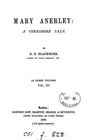 Cover of: Mary Anerley, a Yorkshire tale by R. D. Blackmore