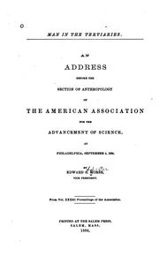 Cover of: Man in the Tertiaries: An Address Before the Section of Anthropology of the American Association ...