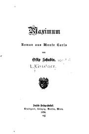 Cover of: Maximum: Roman aus Monte Carlo