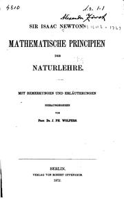 Cover of: Mathematische Principien der Naturlehre