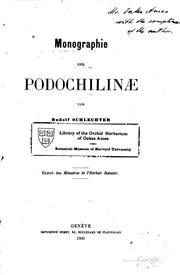 Cover of: Monographie der Podochilinae