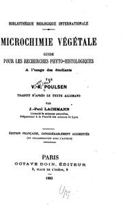 Cover of: Microchimie végétale; guide pour les recherches phytohistologiques à l'usage ...