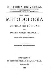 Cover of: Metodología y crítica históricas