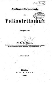Cover of: Nationalöconomie oder Volkswirthschaft