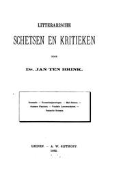 Cover of: Litterarische schetsen en kritieken by Jan ten Brink