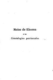 Cover of: Moïse de Khoren et les généalogies patriarcales