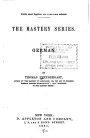 Cover of: The Mastery Series by Thomas Prendergast