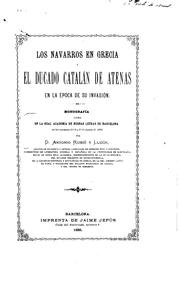 Cover of: Los navarros en Grecia y el Ducado Catalán de Atenas en la época de su invasión by Antonio Rubió y Lluch