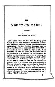 Cover of: The Mountain Bard and Forest Minstrel: Consisting of Legendary Ballads and Songs by James Hogg