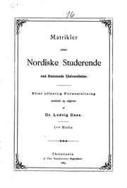 Cover of: Matrikler over nordiske studerende ved fremmede universiteter