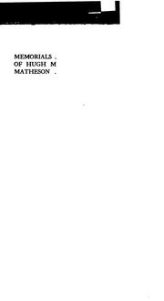 Cover of: Memorials of Hugh M Matheson