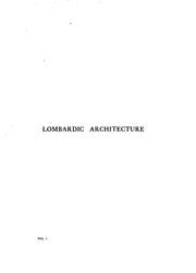 Cover of: Origini della architettura lombarda