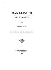 Cover of: Max Klinger als Bildhauer