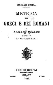 Cover of: Metrica dei Greci e dei Romani di Luciano Müller by Lucian Müller