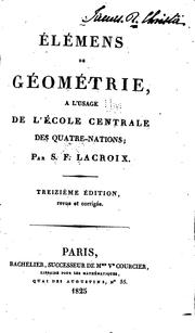 Cover of: Élémens de géométrie: à l'usage de l'École centrale des quatre-nations
