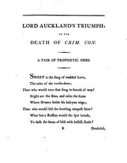 Cover of: Lord Auckland's Triumph: Or, The Death of Crim. Con., a Pair of Prophetic Odes ... To which are ...