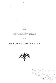 Cover of: The Most Excellent Historie of the Merchant of Venice by William Shakespeare, William Shakespeare