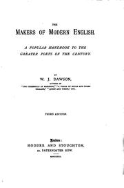 Cover of: The Makers of Modern English: A Popular Handbook to the Greater Poets of the ...