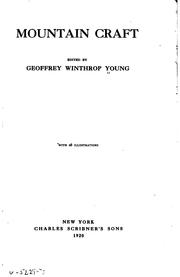Cover of: Mountain Craft by Geoffrey Winthrop Young