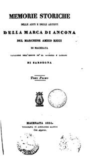 Cover of: Memorie storiche delle arti e degli artisti della marca di Ancona