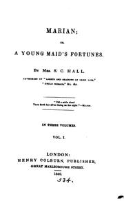 Cover of: Marian; or, A young maid's fortunes by S. C. Hall