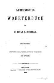 Cover of: Lusernisches Woerterbuch