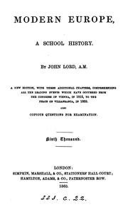Cover of: Modern Europe, a school history. To 1859 | John Lord