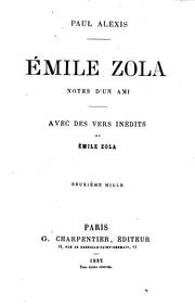 Cover of: Émile Zola: notes d'un ami
