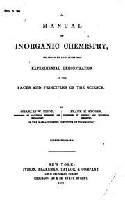 Cover of: Manual of Inorganic Chemistry by Charles William Eliot