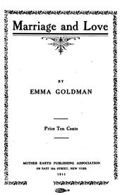 Cover of: Marriage and Love by Emma Goldman