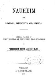 Cover of: Nauheim ; its remedies, indications and results by Wilhelm Bode