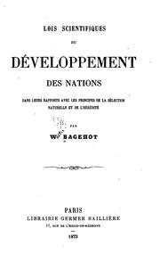 Cover of: Lois scientifiques du développement des nations dans leurs rapports avec les principes de la ...