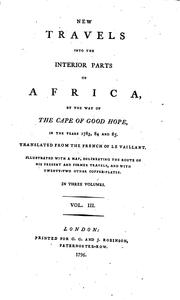 Cover of: New Travels Into the Interior Parts of Africa by the Way of the Cape of Good ...