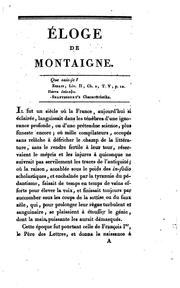 Cover of: Éloge de messire Michel, seigneur de Montaigne: Brennus, ou, Les destins de Rome, dithyrambe.